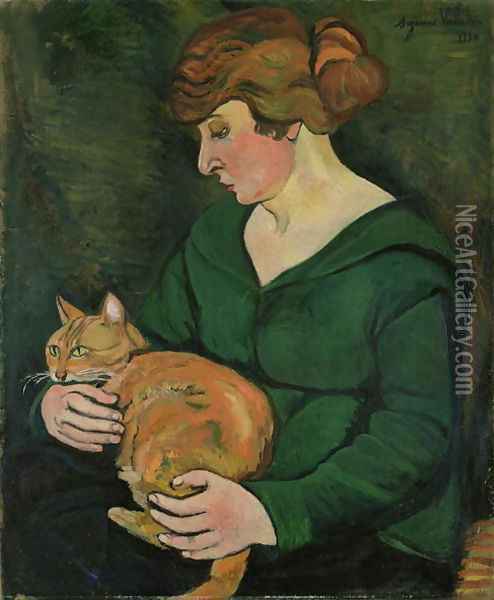 Louison et Raminou, 1920 Oil Painting - Suzanne Valadon
