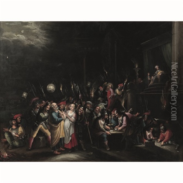 Le Reniement De Saint Pierre Oil Painting - Cornelis de Baellieur the Elder