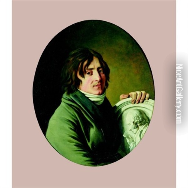 Portrait De Chinard (?) Oil Painting - Phillippe-Auguste Hennequin