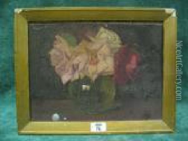 Gather Roses While You May Oil Painting - John George Brown