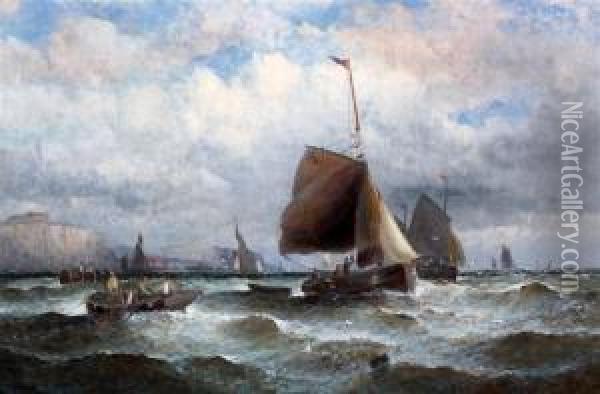 Off The Sussex Coast Oil Painting - William Georges Thornley