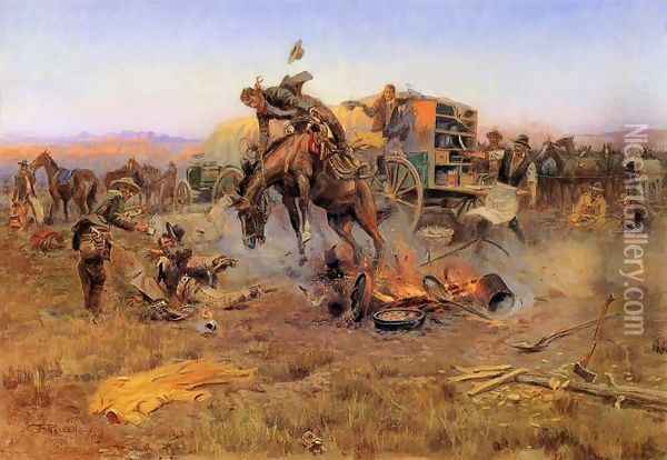Camp Cook's Troubles Oil Painting - Charles Marion Russell