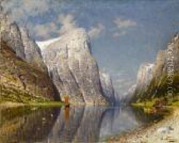 Norwegischer Fjord Oil Painting - Adelsteen Normann