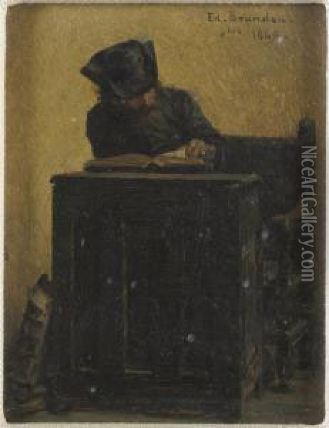 The Talmudist Oil Painting - Edouard J. Emile Brandon