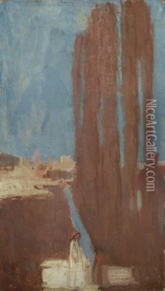 Pappeln Am Fluss Oil Painting - Maurice Denis