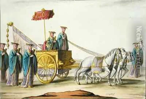 Emperor of an Antique Dynasty in his Carriage Oil Painting - Giovanni Bigatti