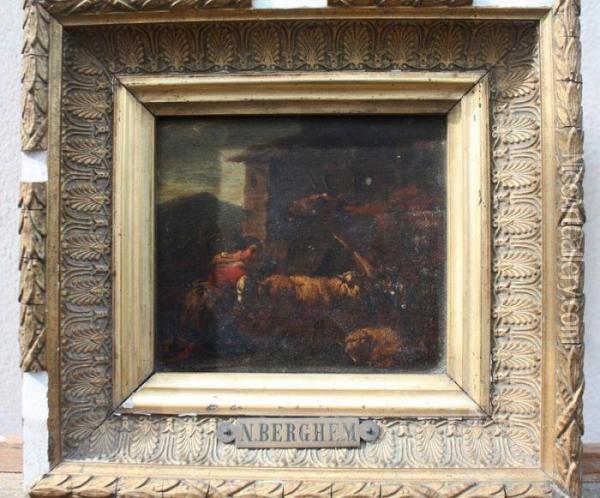 La Traite Oil Painting - Nicolaes Berchem