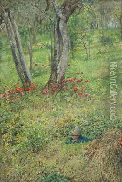 A Woodland Hideout Oil Painting - Giovanni Costa