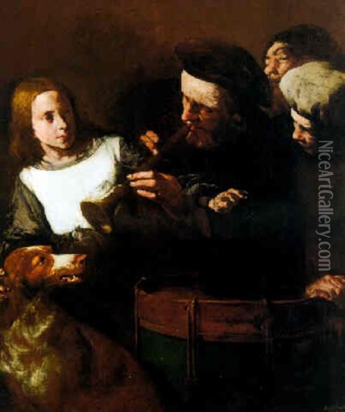 Les Musiciens Oil Painting - Theodule Ribot