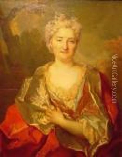Portrait Of Madame Marie Lambert De Thortony Oil Painting - Nicolas de Largillierre