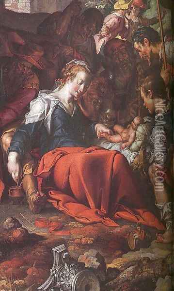 Adoration of the Shepherds (detail) Oil Painting - Joachim Wtewael (Uytewael)