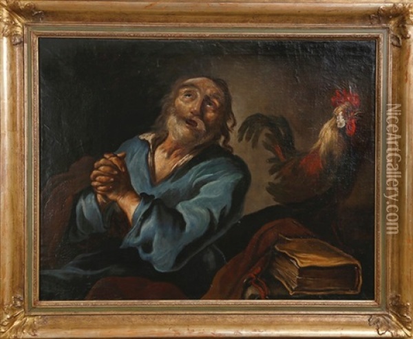 Saint Pierre Repentant Oil Painting - Claude Vignon