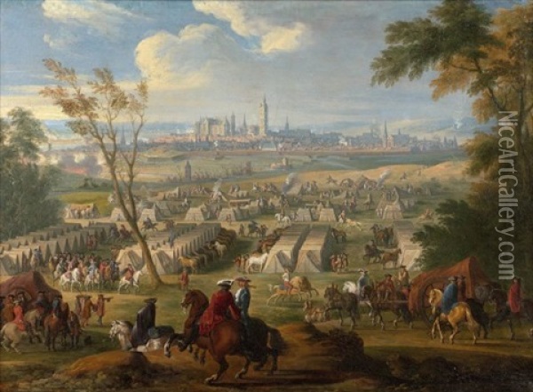 Le Siege De Mons En 1691 Oil Painting - Jean-Baptiste Martin the Elder