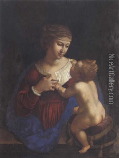 Madonna Col Bambino Oil Painting - Angelo Caroselli