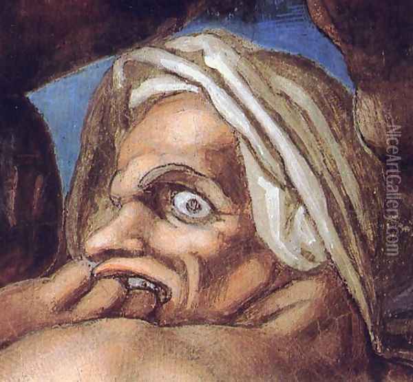 Last Judgment (detail-29) 1537-41 Oil Painting - Michelangelo Buonarroti