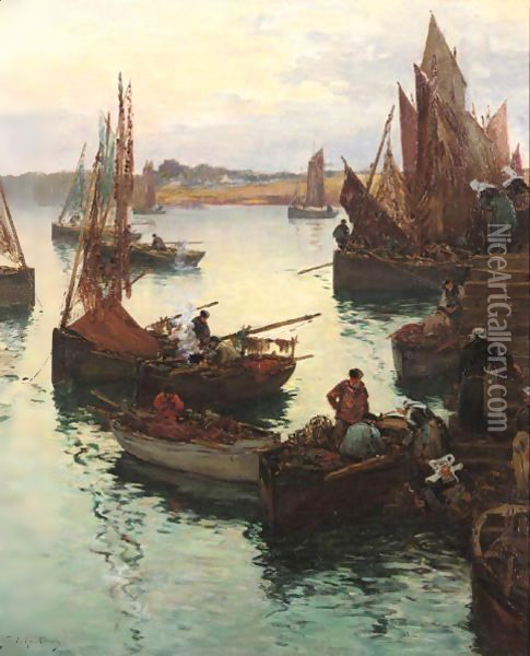 Port Of Concarneau Oil Painting - Fernand Marie Eugene Legout-Gerard