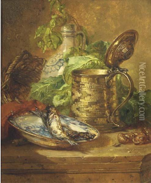 A Kitchen Still Life Oil Painting - Maria Vos
