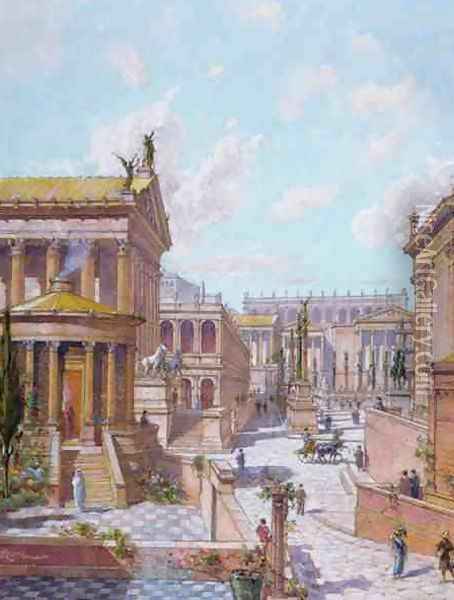 The Roman Forum of Antiquity Oil Painting - Theodor Josef Hubert Hoffbauer