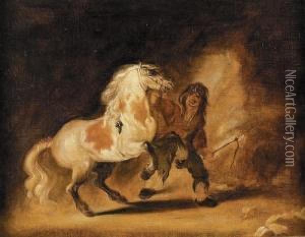 Umkreis
Der Pferdedompteur. Oil Painting - Benjamin Gerritsz. Cuyp