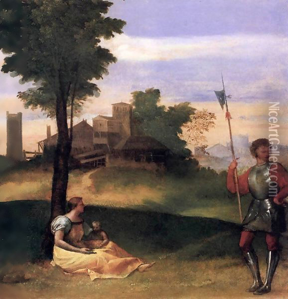 Rustic Idyll Oil Painting - Tiziano Vecellio (Titian)
