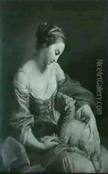 A Female Personification Of Meekness Oil Painting - Pompeo Girolamo Batoni