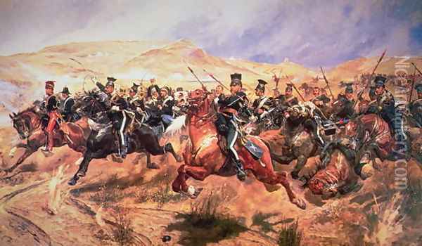 Charge of the Light Brigade, Balaclava, 25 October in 1854 Oil Painting - Richard Caton Woodville