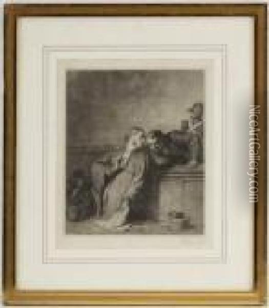 Au Tribunal Oil Painting - Honore Daumier