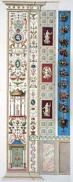 Panel from the Raphael Loggia at the Vatican, from Delle Loggie di Rafaele nel Vaticano, engraved by Giovanni Ottaviani c.1735-1808, published c.1772-77 6 Oil Painting - Savorelli, G. & Camporesi, P.