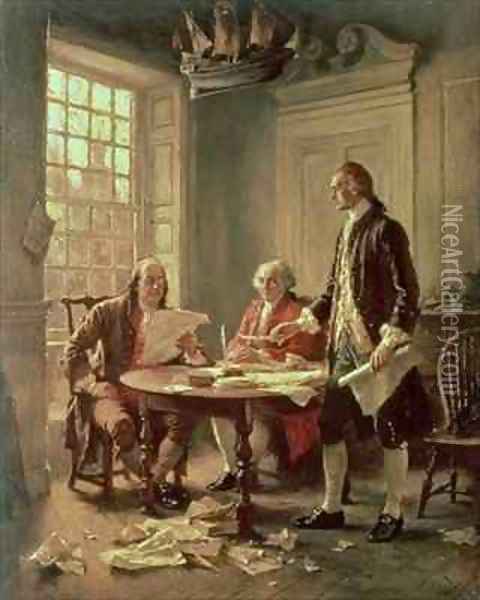 The Drafting of the Declaration of Independence in 1776 Oil Painting - Jean-Leon Gerome Ferris