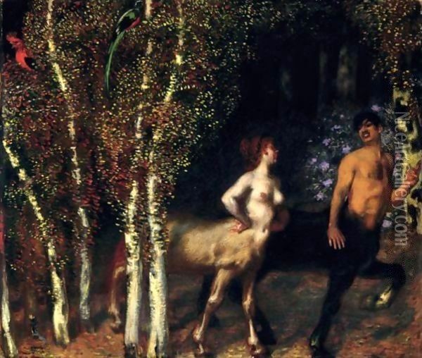 Im Zauberwald (The Enchanted Forest) Oil Painting - Franz von Stuck