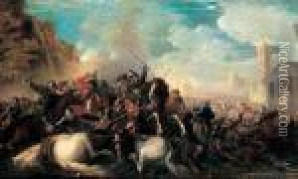 Choc De Cavalerie Oil Painting - Francesco Simonini