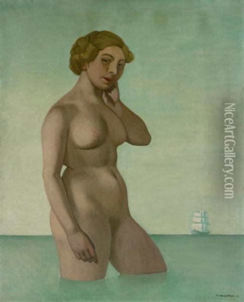 Nu A La Fregate Oil Painting - Felix Edouard Vallotton