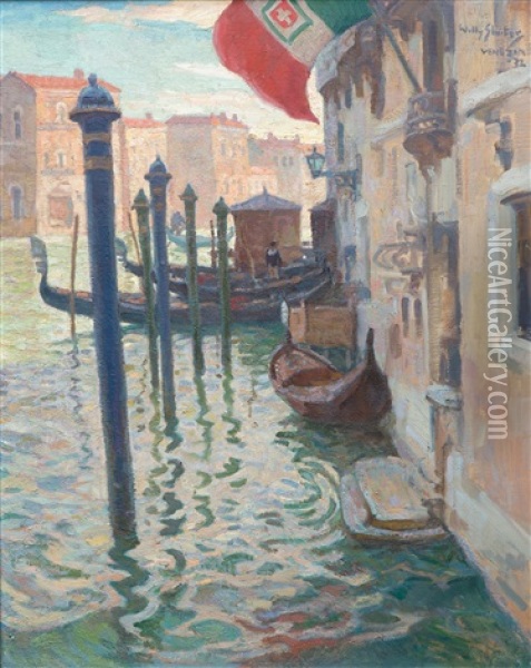 A Canal In Venice Oil Painting - Willy Sluijter