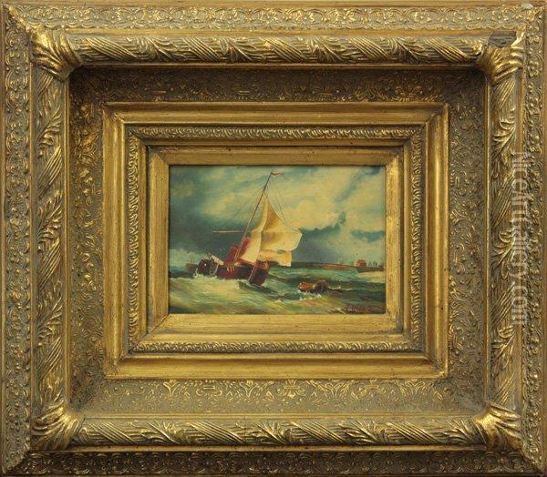 Nautical Scene Oil Painting - James Webb