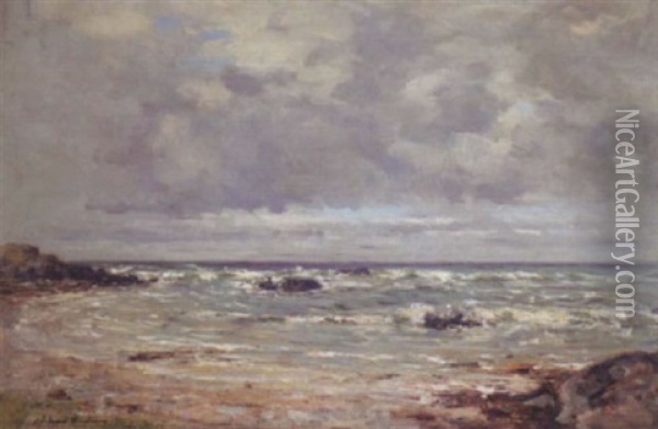 On The Ayrshire Coast Oil Painting - Joseph Morris Henderson