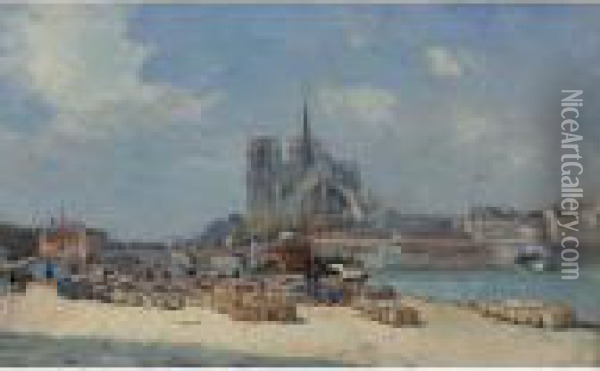 Notre Dame, Paris Oil Painting - Albert Lebourg
