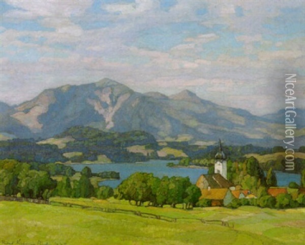Oberbayerische Landschaft Mit Einer Barockkirche Oil Painting - Richard Kaiser