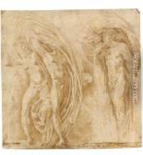 Nach - Vulkan Uberrascht Venus Und Mars Oil Painting - Girolamo Francesco Maria Mazzola (Parmigianino)