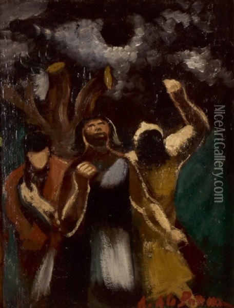 L'eclipse Oil Painting - Amedee Marie Dominique Dubois de La Patelliere