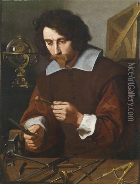 Ein Erfinder Von Mathematischen Instrumenten Oil Painting - Pietro Paolini
