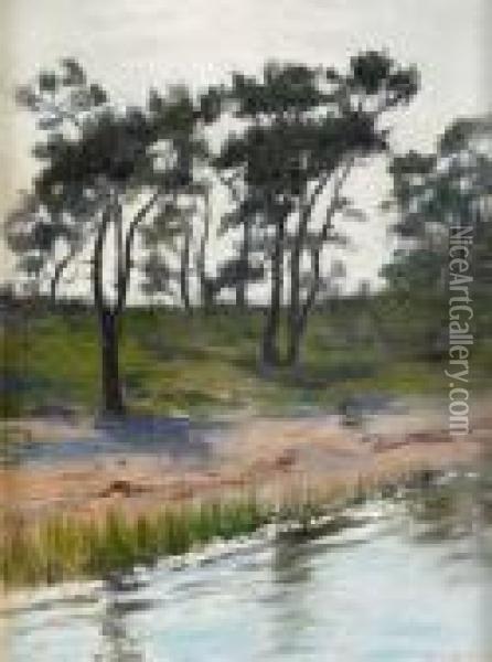 Vid Flodkanten Oil Painting - Robert Thegerstrom