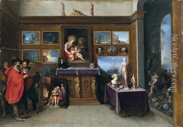 The Interior Of A Gallery Oil Painting - Frans II Francken