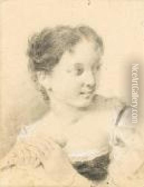 Portrait Of Rosa, The Artist's Wife Oil Painting - Giovanni Battista Piazzetta