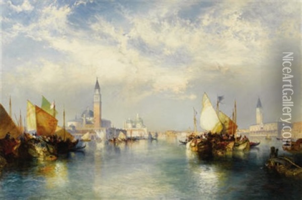 Splendor Of Venice - The Grand Canal Oil Painting - Thomas Moran