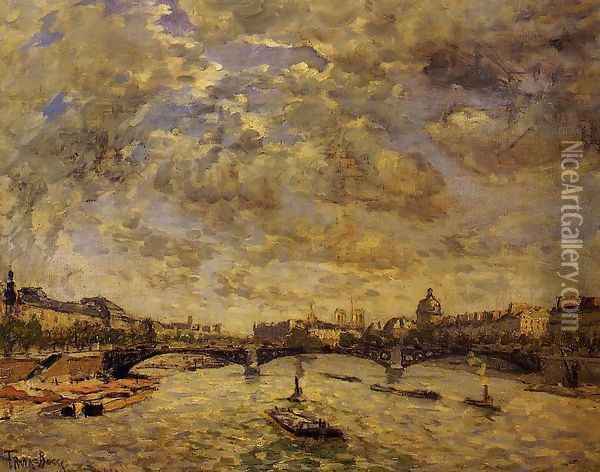 The Pont Carousel Paris Oil Painting - Frank Myers Boggs