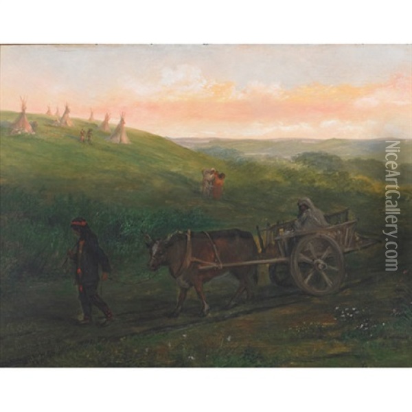Indian Camp On Brandon Hills Oil Painting - Alfred W. Boisseau
