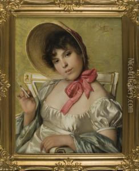 Dziewczyna Z Papierosem Oil Painting - Giovanni Costa