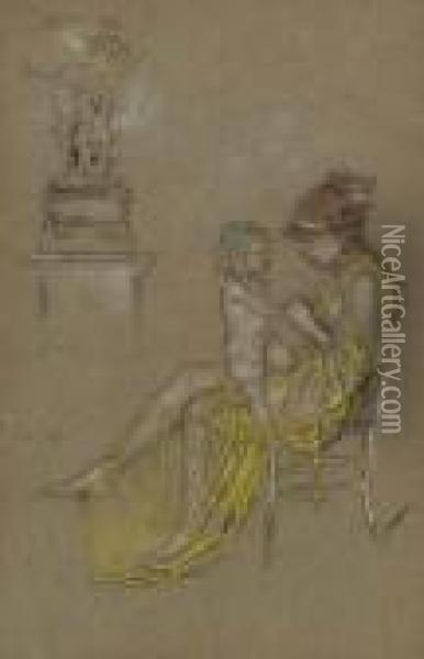 Mother And Child Oil Painting - James Abbott McNeill Whistler