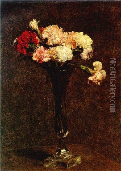 Fleurs - Oeillets Oil Painting - Henri Fantin-Latour