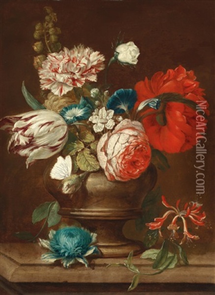 A Still Life Of Flowers Oil Painting - Cornelis Verelst